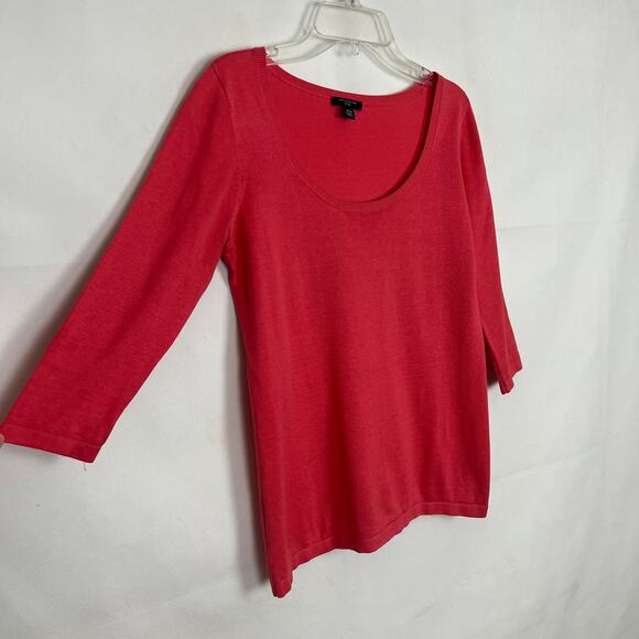 Ann Taylor Silk Cotton Pink Pullover Elbow Sleeve Sweater Size XS Petite - Picture 3 of 7